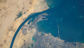 Port of Suez, from the International Space Station